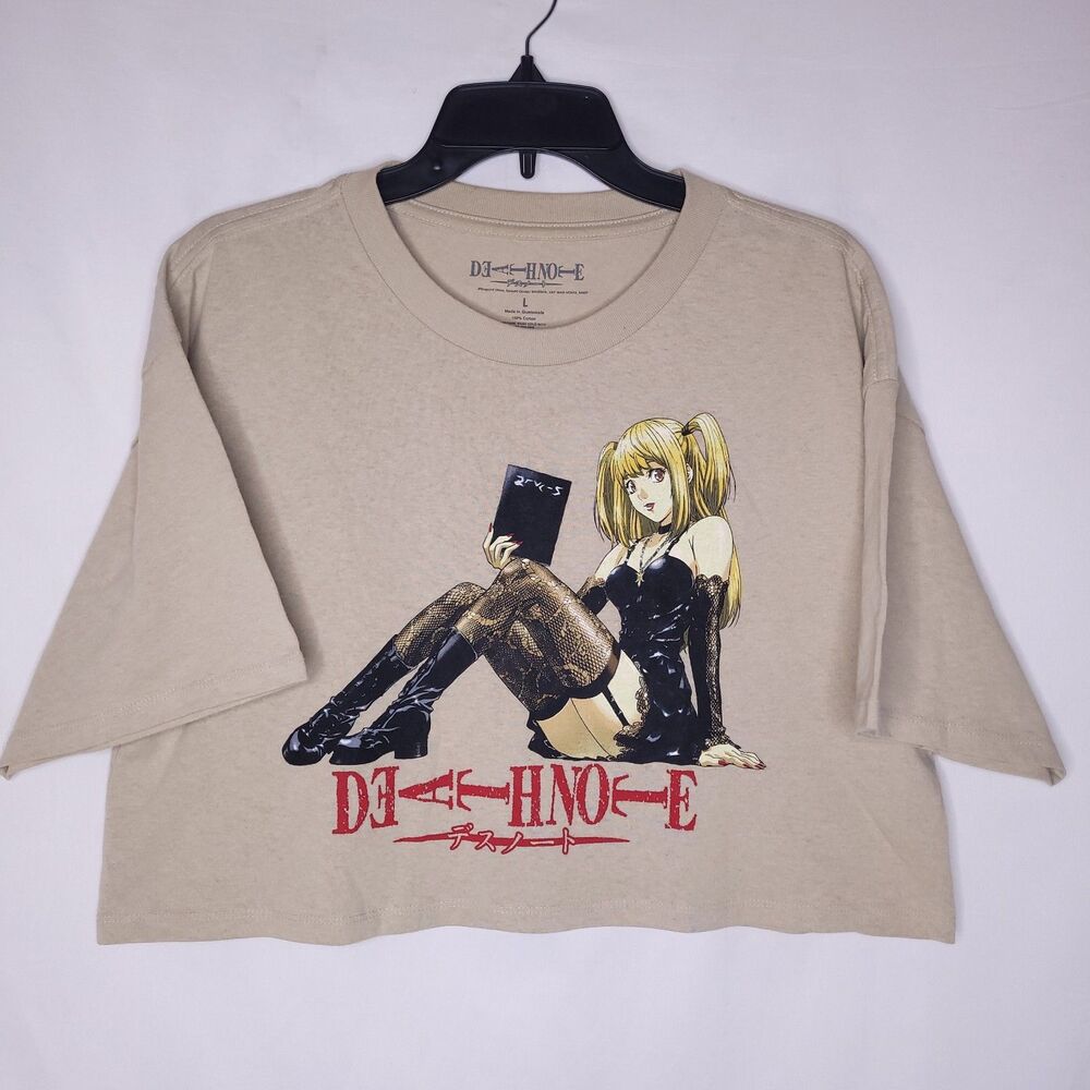 Death Note Misa Amane T Shirt Womens Large Tan Cropped